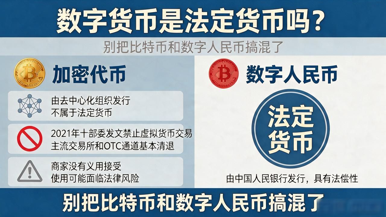 数字货币是法定货币吗？别把比特币和数字人民币搞混了