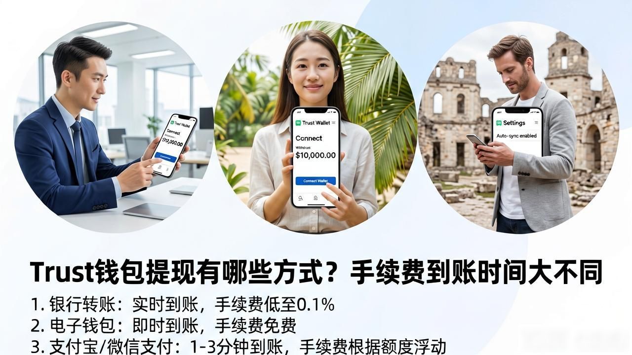 Trust钱包提现有哪些方式？手续费到账时间大不同