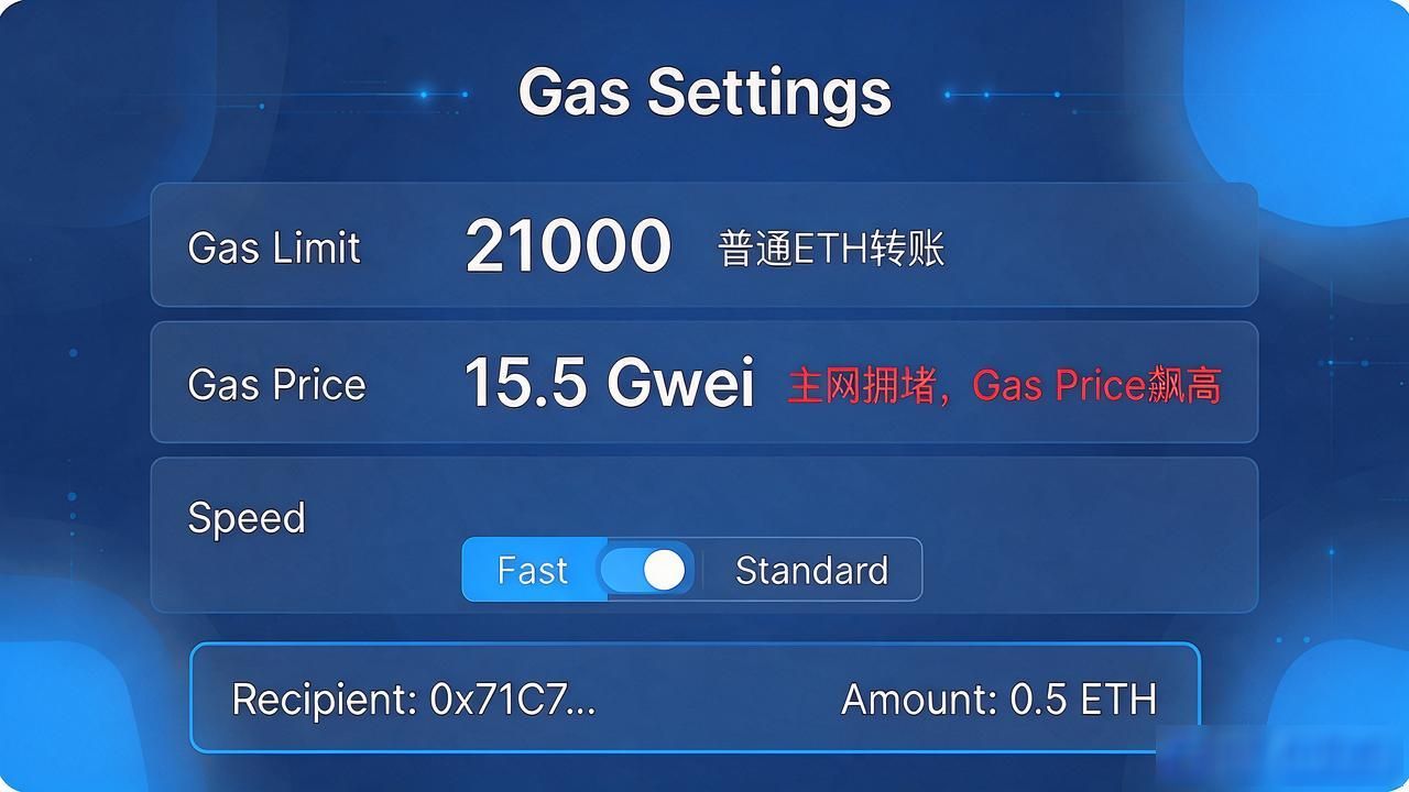 imToken发ETH到合约地址，Gas怎么设不亏