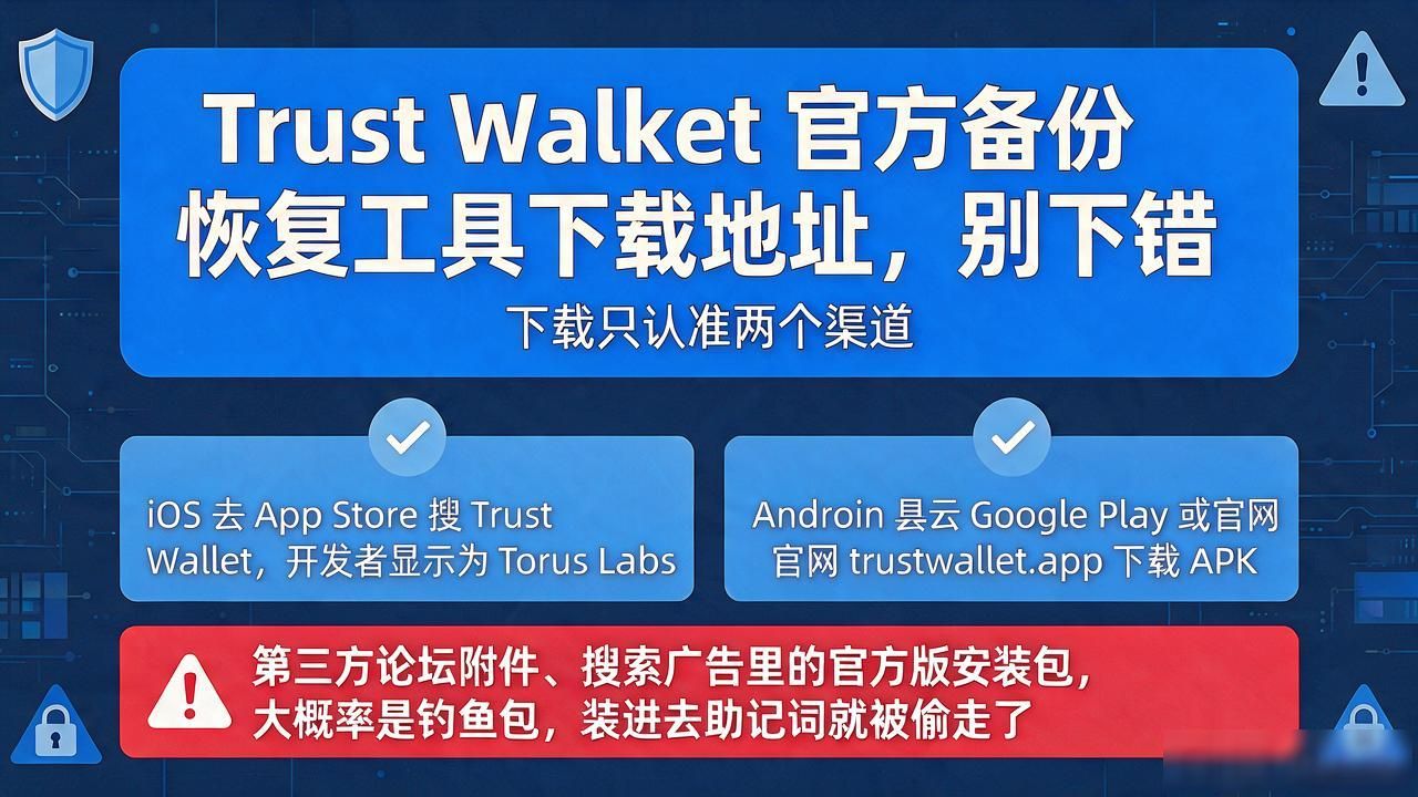 Trust Wallet 官方备份恢复工具下载地址，别下错