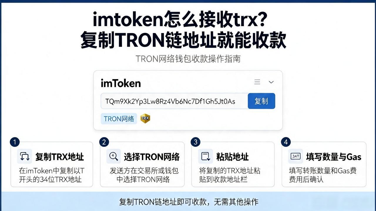 imtoken怎么接收trx？复制TRON链地址就能收款