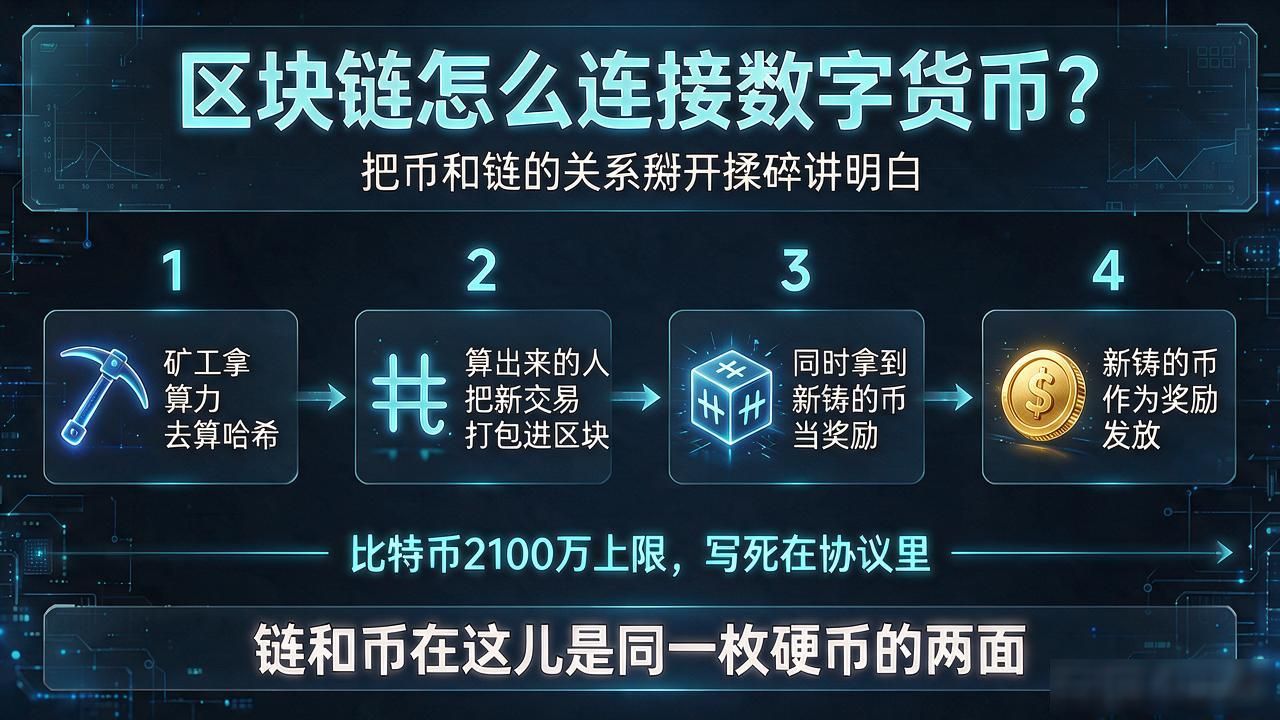 区块链怎么连接数字货币？把币和链的关系掰开揉碎讲明白